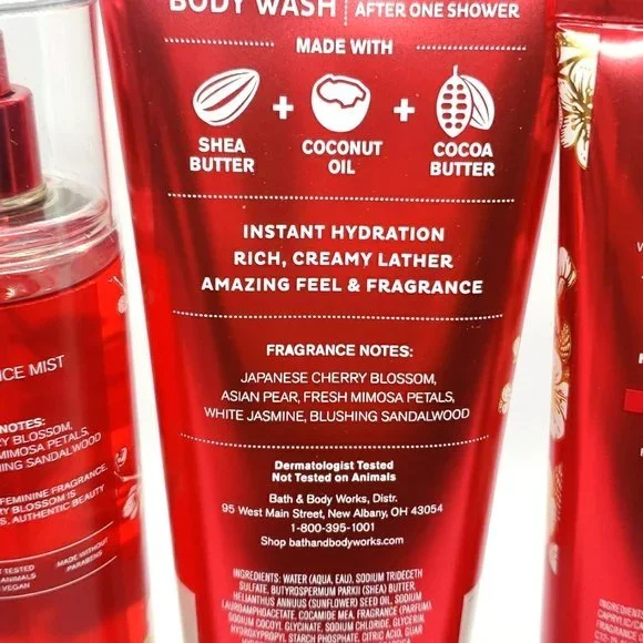 Bath and Body Works Sale Japanese Cherry Blossom 3 Piece Set New Wash Cream Mist - Picture 6 of 7